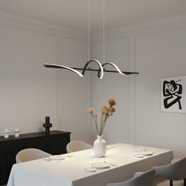 Lampă suspendată de design neagră 110cm cu LED inclus, cu dimmer în 3 trepte - Wokkel