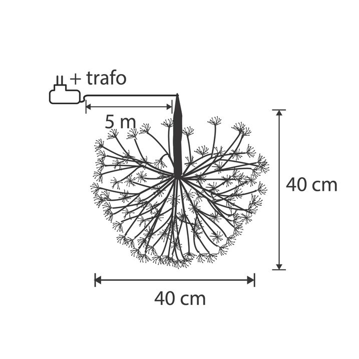 Lampada a sospensione natalizia a sfera nera 40 cm con LED e timer IP44 - Nobu