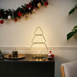 Lampe de table de Noël Sapin doré LED incluse - Arbre