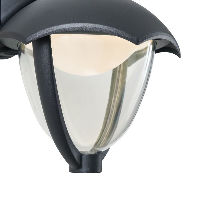 Smarte Aussenwandleuchte schwarz mit Klarglas inkl. LED IP54 - Classica