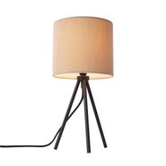Moderne-Tripod-bordlampe-taupe-med-fløjlsskærm---Luz