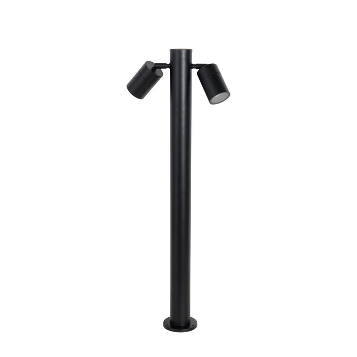 Lampă de exterior cu picior negru 80 cm IP44 reglabilă 2 lumini - Duo
