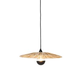 Rustikale Pendelleuchte schwarz mit Seil 45 cm - Leia