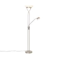 Lampadaire-en-acier-avec-LED,-variateur-et-lampe-de-lecture---Empoli