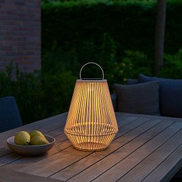 Bohemisk bordslampa beige inkl. LED 3-stegs dimbar IP54 solcellsladdningsbar - Duca