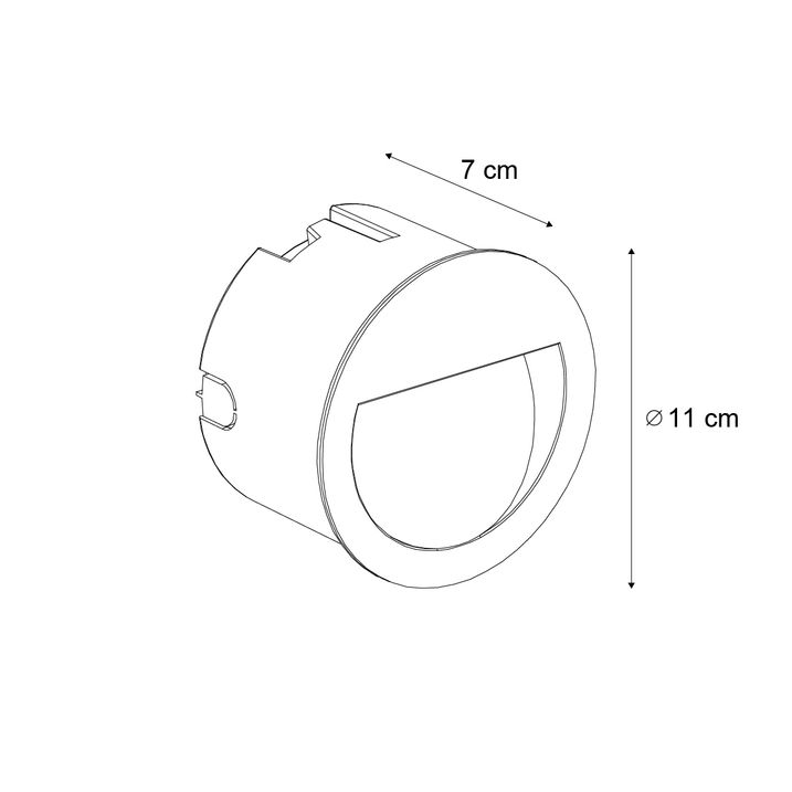 Set de 6 Aplice Moderne Incastrabile Negre cu LED IP65 - Gem