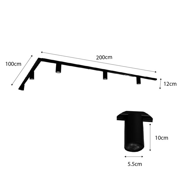Moderan šinski sistem rasvete sa 5 tamno bronzanih reflektora 1-fazni GU10 50mm - Iconic Ruby