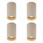 Set-of-4-Modern-Beige-Surface-Mounted-Spotlights-GU10-50mm-Round---Tuba
