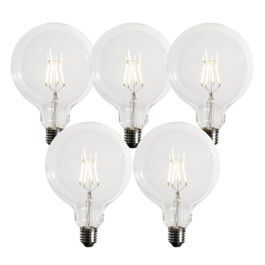 Комплект от 5 димируеми LED крушки E27 G125 5W 450 lm 3000K