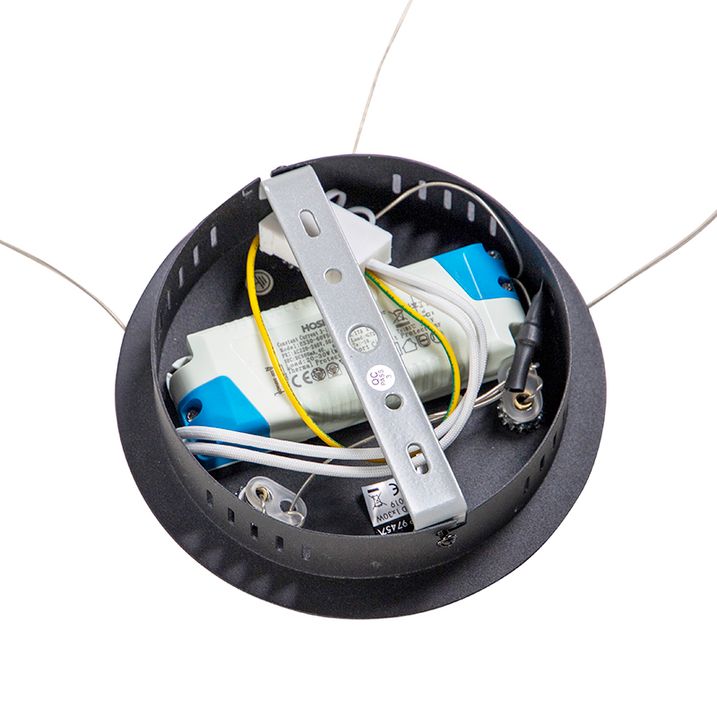 Suspension design noire 40 cm avec LED à 3 niveaux de luminosité - Anello
