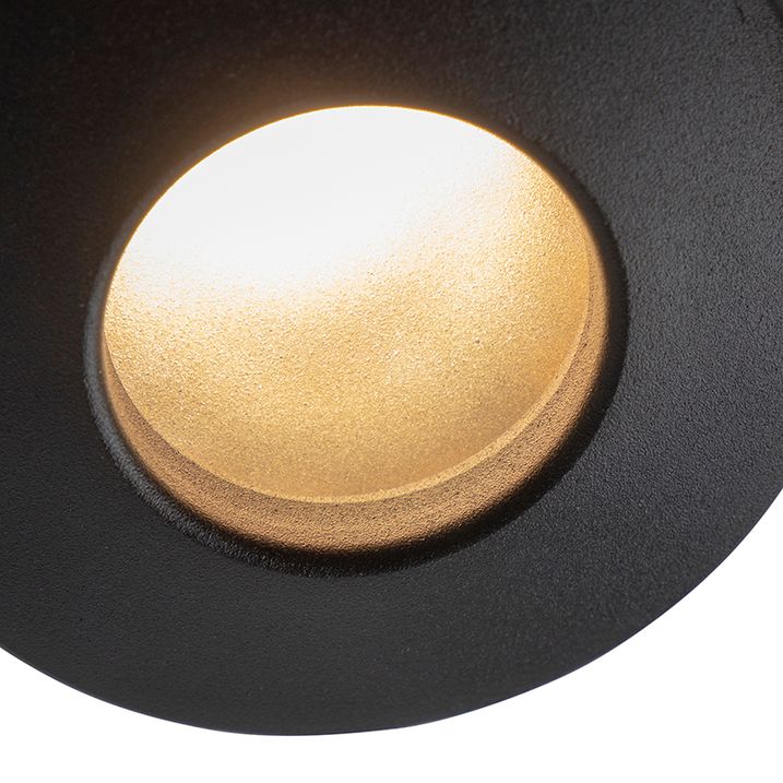 Модерен вграден рефлектор Црн GU10 50mm IP44 - Јаз