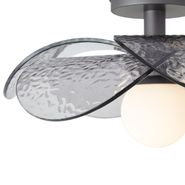 Plafoniera-di-design-argento-con-vetro-fumé-a-coste---Kemner