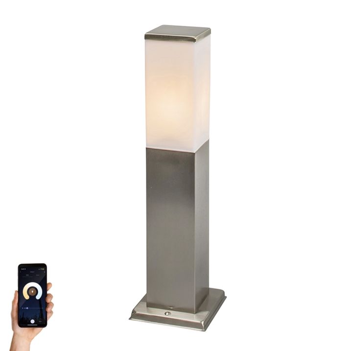 Intelligente Aussenleuchte 45 cm Stahl inkl. Wifi P45 - Malios