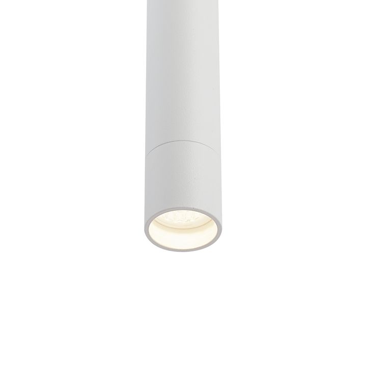 Modern Track Lighting System with 6 White Pendant Lights 1-Phase - Slimline Keno