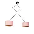 Zidna-lampa-crna-sa-plišanim-abažurima-roze-sa-zlatom-35-cm-2-svetla---Blitz