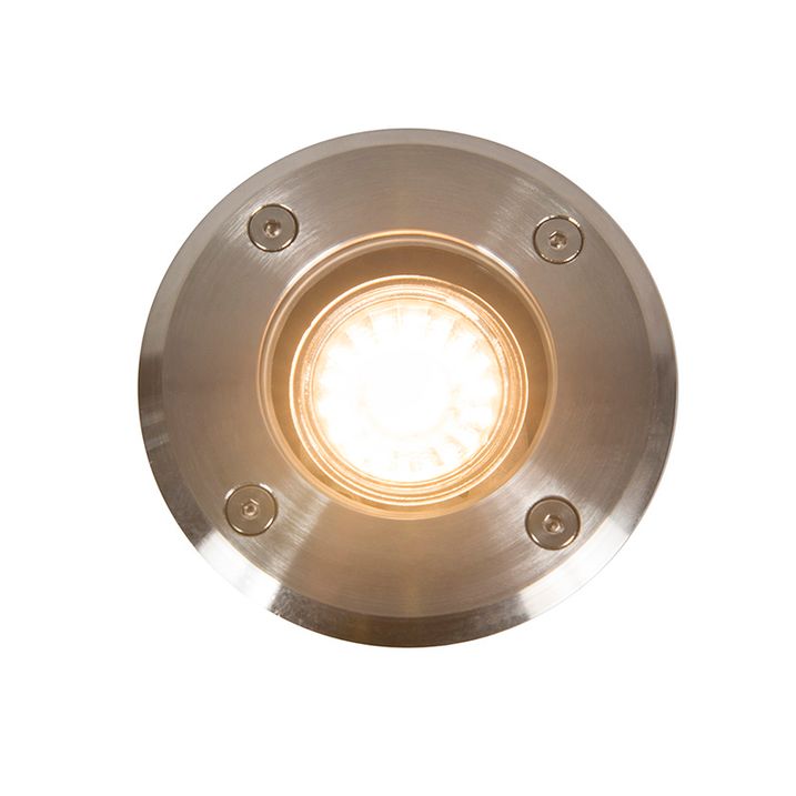 Set od 6 vanjskih reflektora za tlo čelik 11cm IP67 - Basic Round