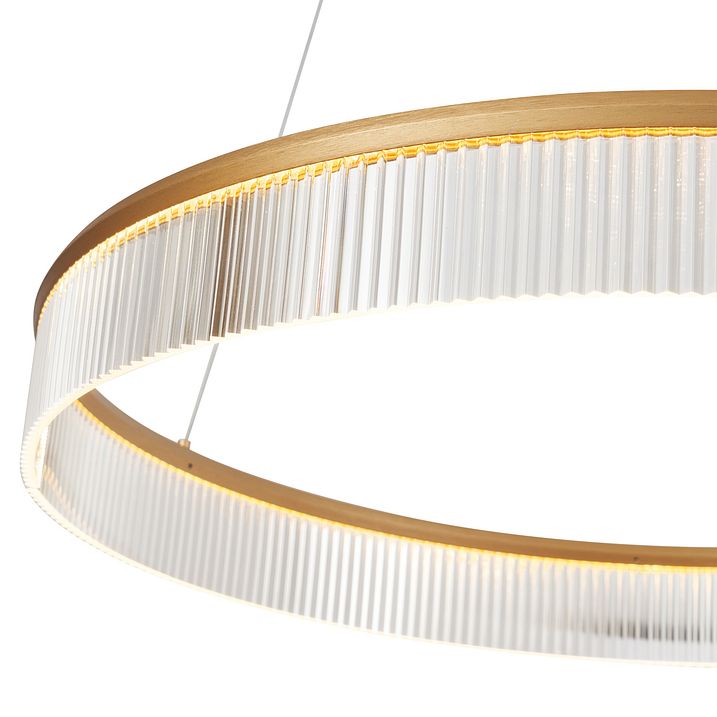 Sodobna viseča svetilka medenina 78cm vklj. LED 3-stopenjsko zatemnjevanje - Anello Chandelier