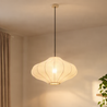 Japandi Pendant Lamp Beige with Fabric Shade 50cm - Plu