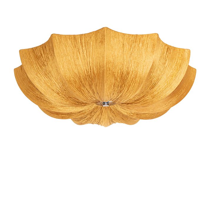 Designové stropní svítidlo zlatá hedvábí 52 cm 3-světlo - Plu