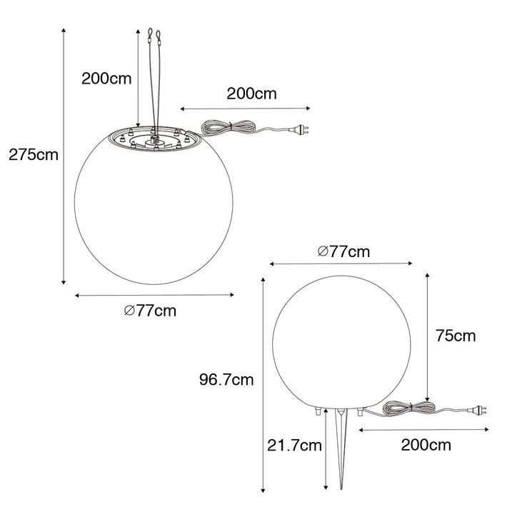 Moderna spoljna lampa bijela 77 cm IP65 - Nura