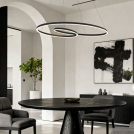 Suspension scandinave noire 110 cm LED incluse à 3 niveaux de gradation - Circuit