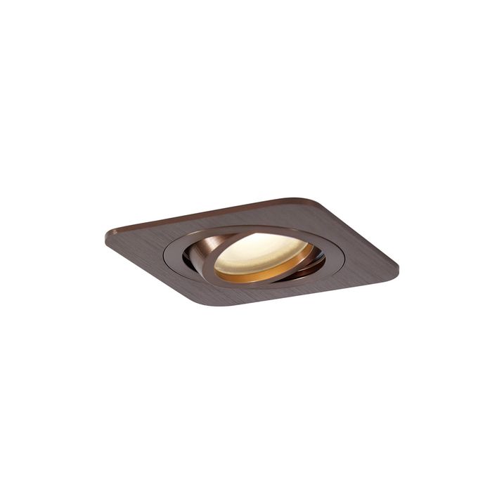 Set van 6 afgeronde inbouwspots donkerbrons GU10 50mm IP44 - Alberto