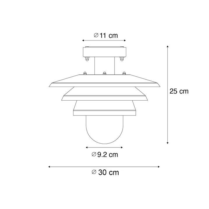 Design utendørs taklampe sort IP44 - Morty