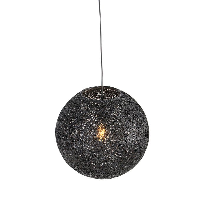 Dizajnerska viseča svetilka črna sfera 45cm - Corda