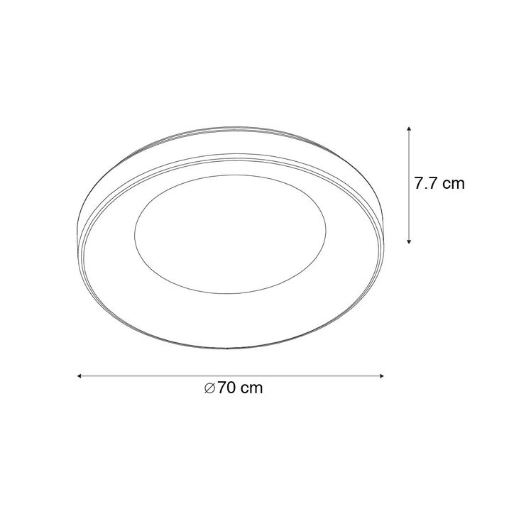 Plafoniera bianca incl. LED con telecomando - Meidan