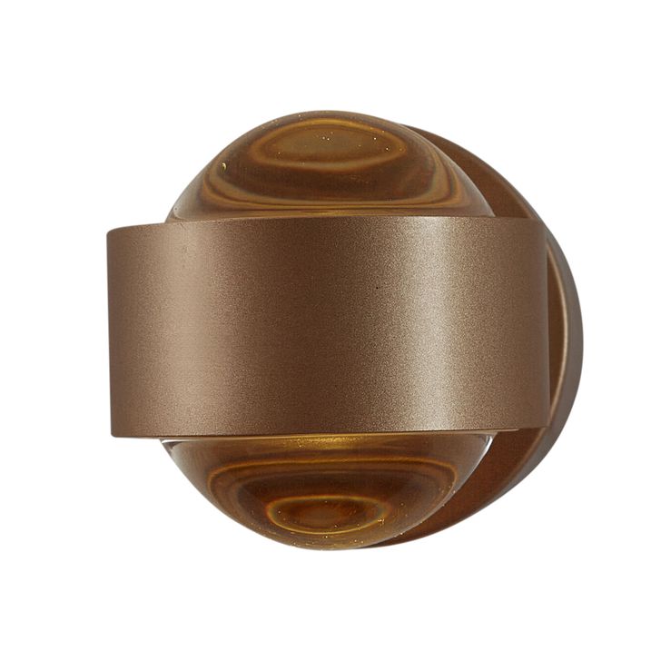 Дизайнерска стенна лампа тъмен бронз с LED IP44 - Lens