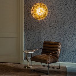 Lámpara de pared oriental negra con bambú natural - Pua