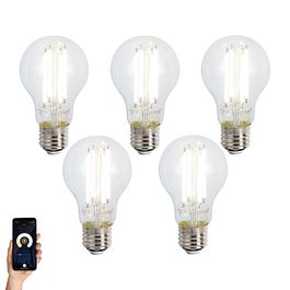 5 darabos okos E27 dimmelhető LED izzó készlet A60 átlátszó 7W 806 lm 2700-6500K
