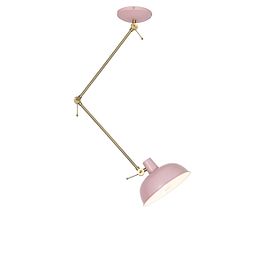 Retro loftslampe pink med bronze - Milou