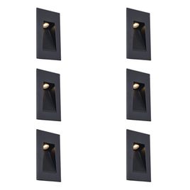Set di 6 lampade da parete ad incasso moderne nere 7cm incl. LED IP65 - Trem