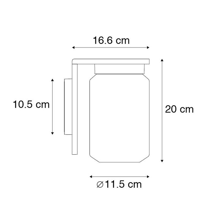 Moderná nástenná lampa čierna IP54 - Marshall