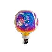 E27 dimbare LED lamp spiraal filament G125 regenboog 4W 200 lm 1800K