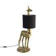 Vintage-vloerlamp-messing-stoffen-kap-zwart---Animal-Giraf-To
