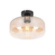 Plafonska-lampa-u-stilu-Art-Deco-crna-sa-jantarnim-staklom---Bizle