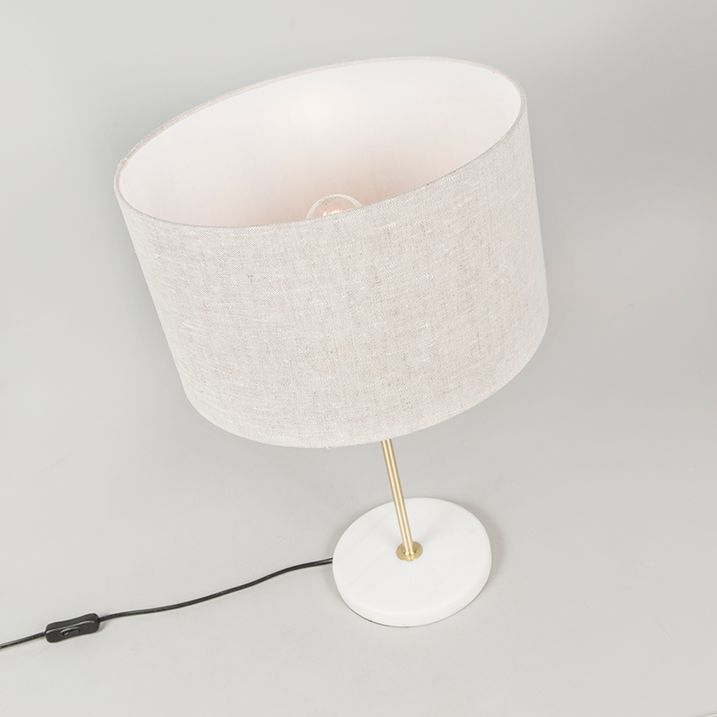 Stalinė lempa žalvarinė su pilku gaubtu 35 cm - Kaso
