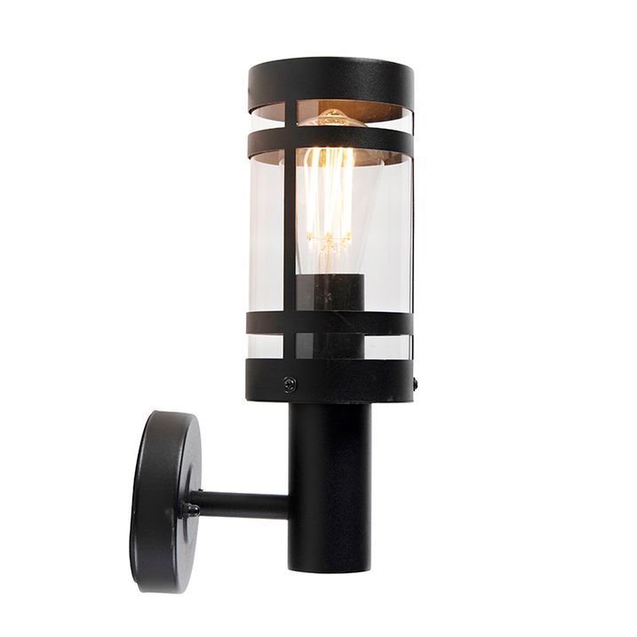 Moderná vonkajšia nástenná lampa čierna IP44 - Gleam