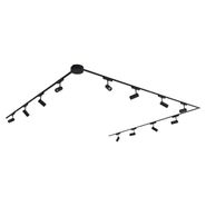 Sistema-di-binari-moderni-con-12-faretti-neri-monofase-600-cm---Magnetic-Gert