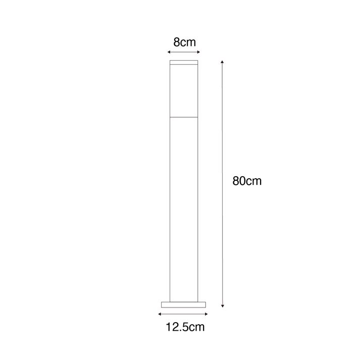 Smarte Aussen-Wegeleuchte Dunkelgrau mit Rauchglas 80 cm inkl. WiFi P45 - Malios
