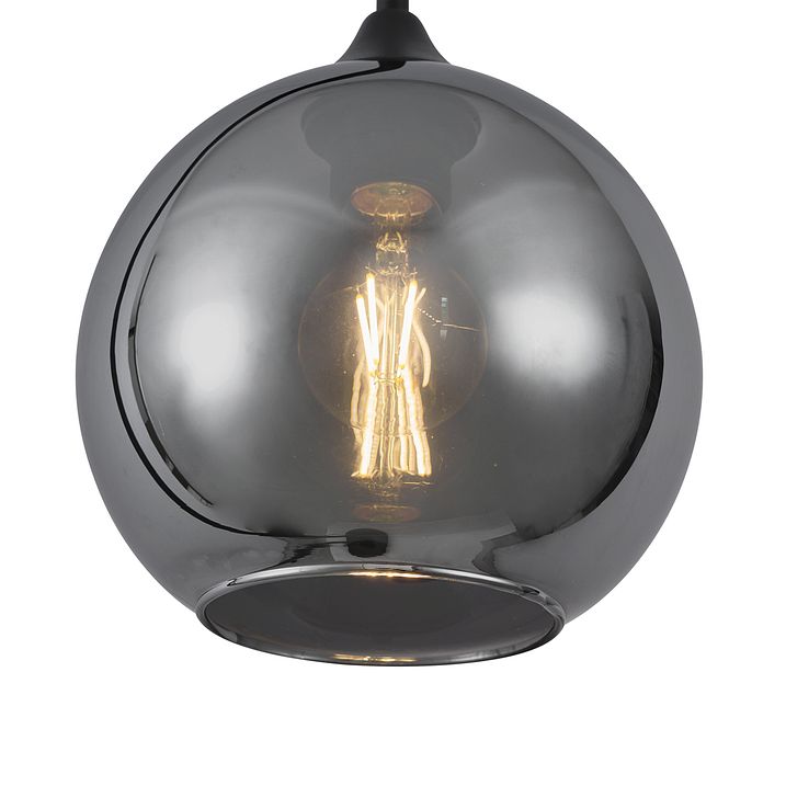 Art Deco podna lampa crna sa dimnim staklom - Sandra