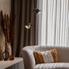 Lámpara de pie industrial de acero con madera 2 luces - Emado