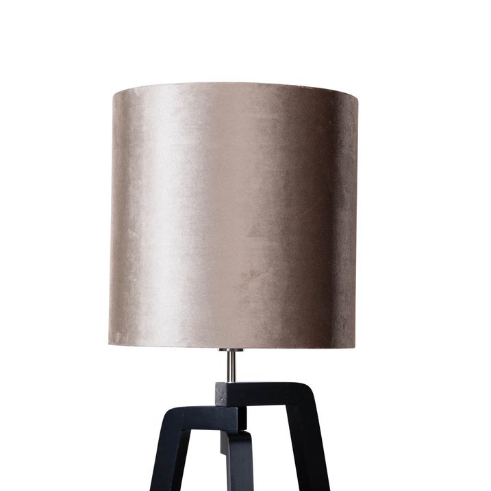 Vloerlamp zwart met velours kap taupe 50cm - Puros