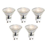 Juego-de-5-bombillas-LED-GU10-de-50-mm-transparentes-3W-230-lm-2700K