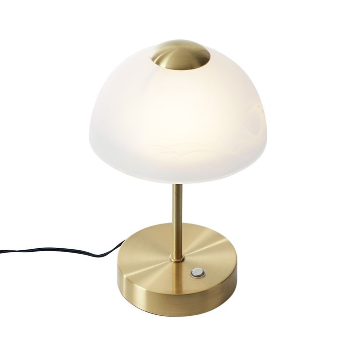 Design-pöytävalaisin kulta opaalilasilla sis. LED himmennettävä - Joya