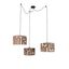 Hanglamp-zwart-met-bruin-beige-kap-35cm-3-lichts---Cava
