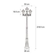 Klasické-vonkajšie-stĺpikové-svietidlo-čierne-217-cm-IP44---New-Haven-Hammered