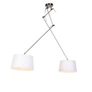 Tērauda-piekaramā-lampa-ar-baltiem-lina-abažūriem-35-cm-2-gaismas---Blitz